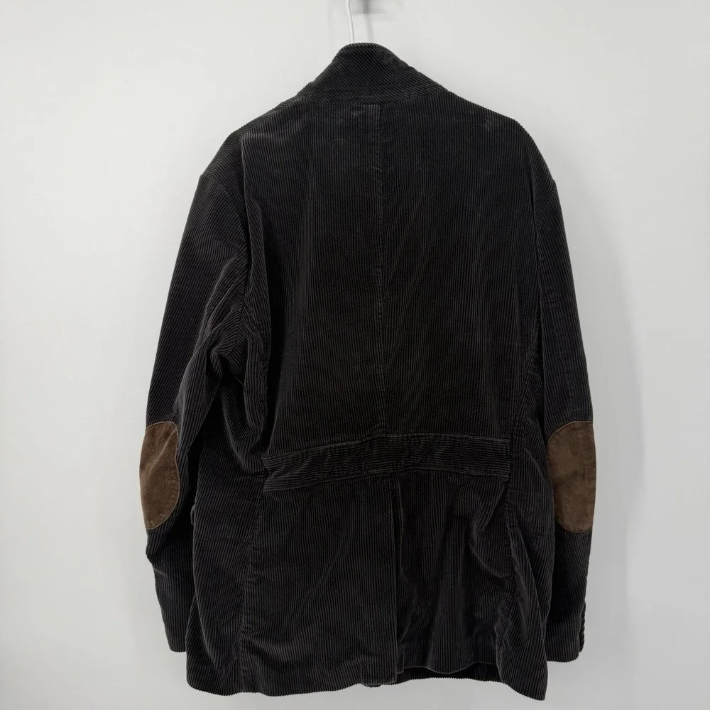 J. Crew Ludlow Jacket Dark‎ Gray Corduroy Elbow Patches Mens Size XL Professor